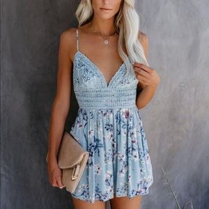 Vici Petal Power Crotchet Tie Back Romper